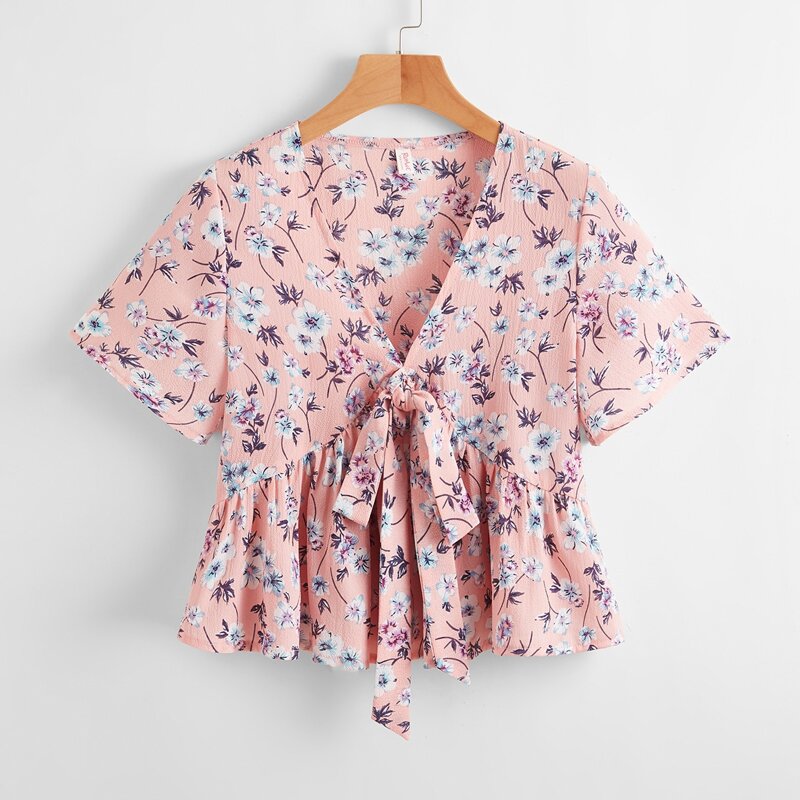 

Ditsy Floral Bow Blouse, Pink