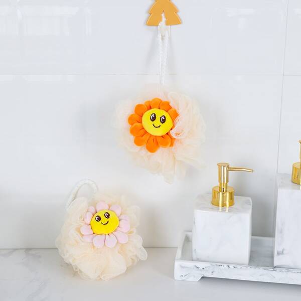 

1pc Flower Decor Random Foaming Bath Ball, Multicolor