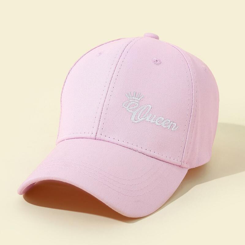 

Letter Embroidery Baseball Cap, Pink