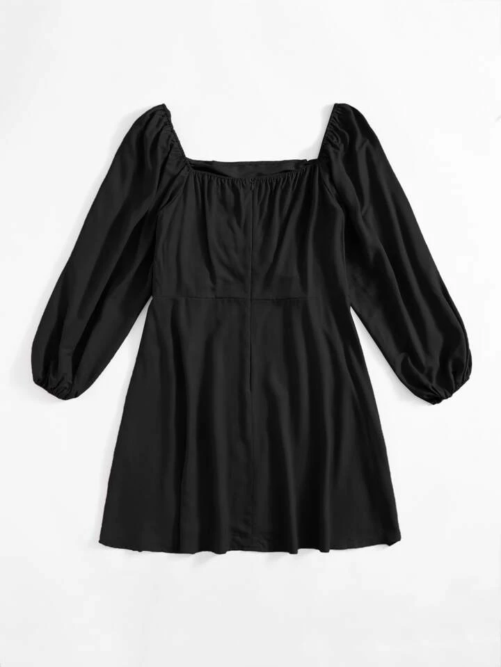 Our Plus Ruched Drawstring Milkmaid Dress is such a vibe - ROMWE