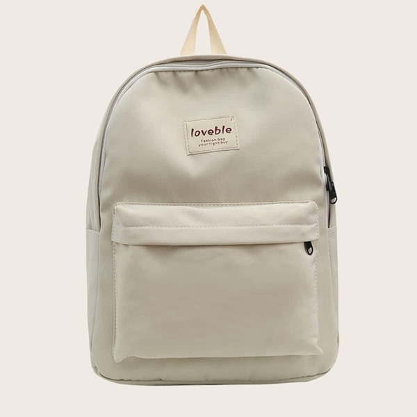 

Letter Graphic Pocket Front Backpack, White