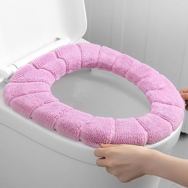 

1pc Solid Color Closestool Seat Cover, Pink