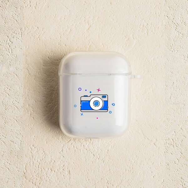 

Camera Pattern Clear Case For Airpods, Multicolor