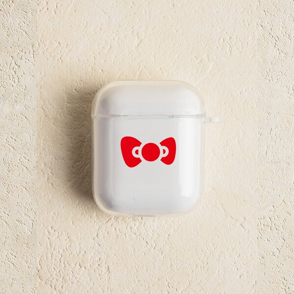 

Bow Pattern Clear Case For Airpods, Multicolor