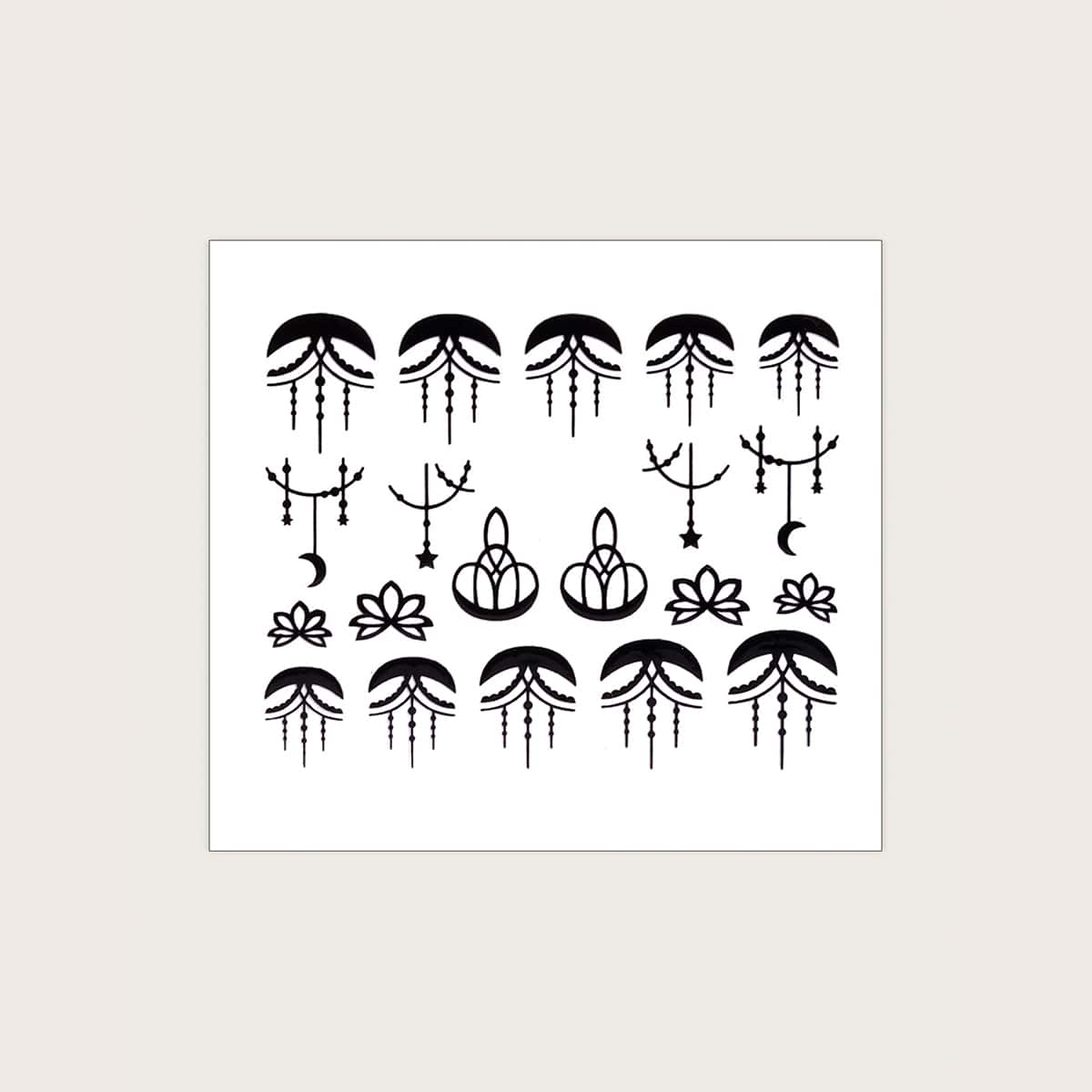 

1sheet Graphic Nail Art Sticker, Black