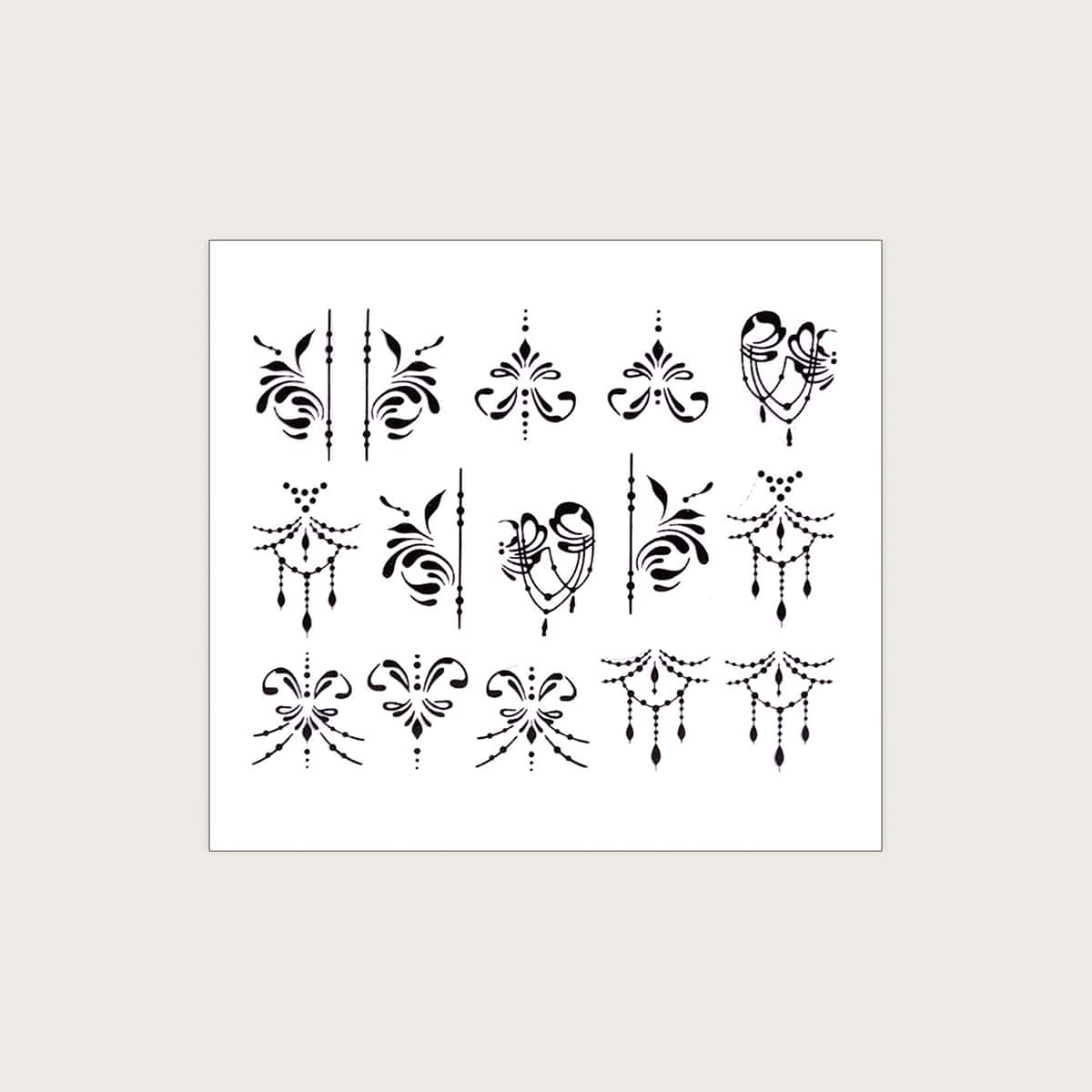 

1sheet Graphic Nail Art Sticker, Black
