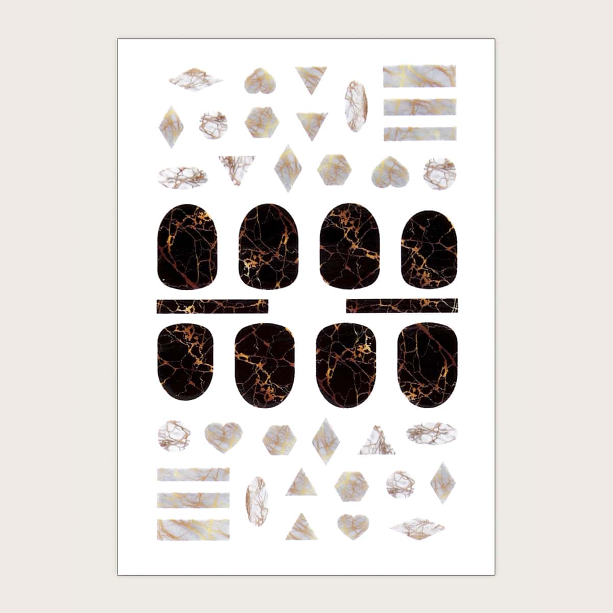

1sheet Marble Pattern Nail Art Sticker, Multicolor
