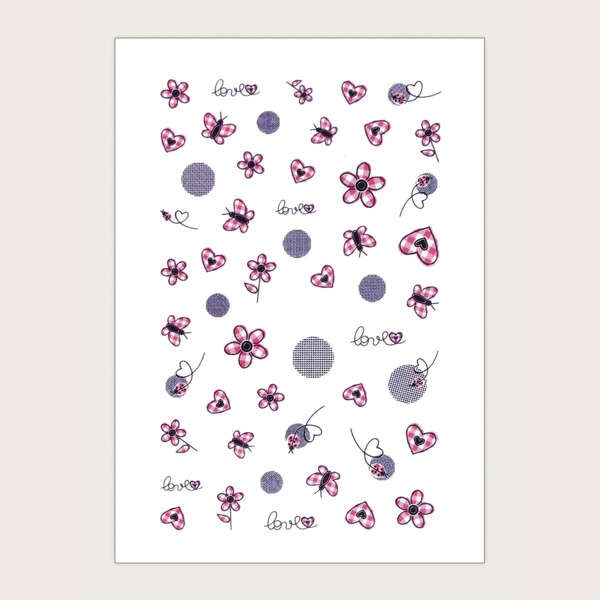 

1sheet Flower Pattern Nail Art Sticker, Multicolor