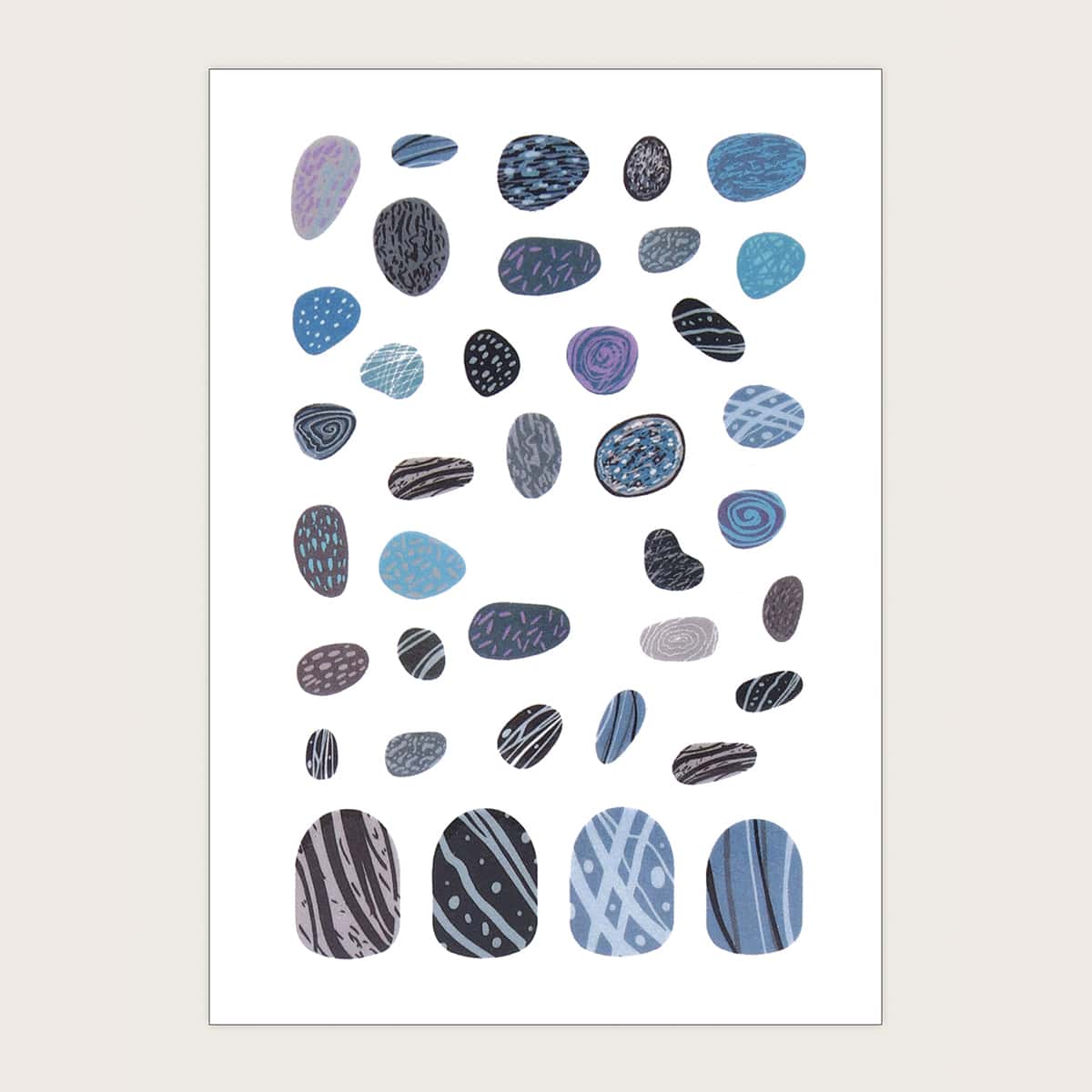 1sheet Graphic Nail Art Sticker, Multicolor
