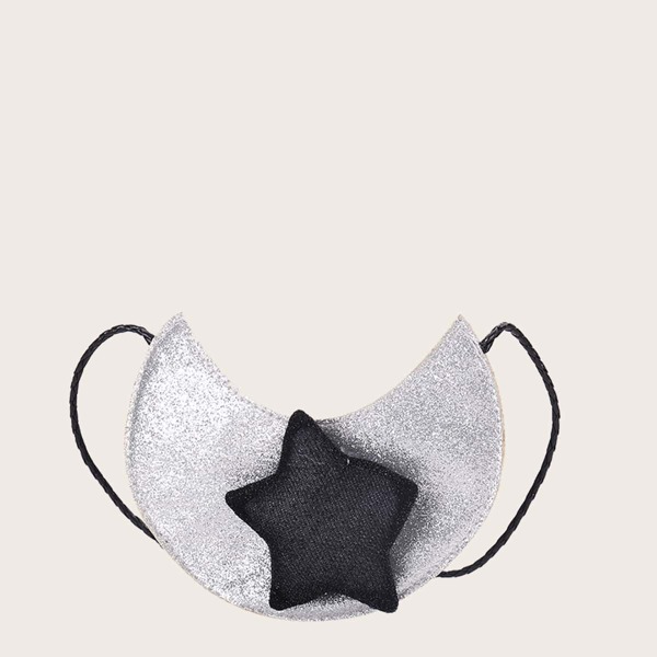 

Girls Star Decor Glitter Crossbody Bag, Silver