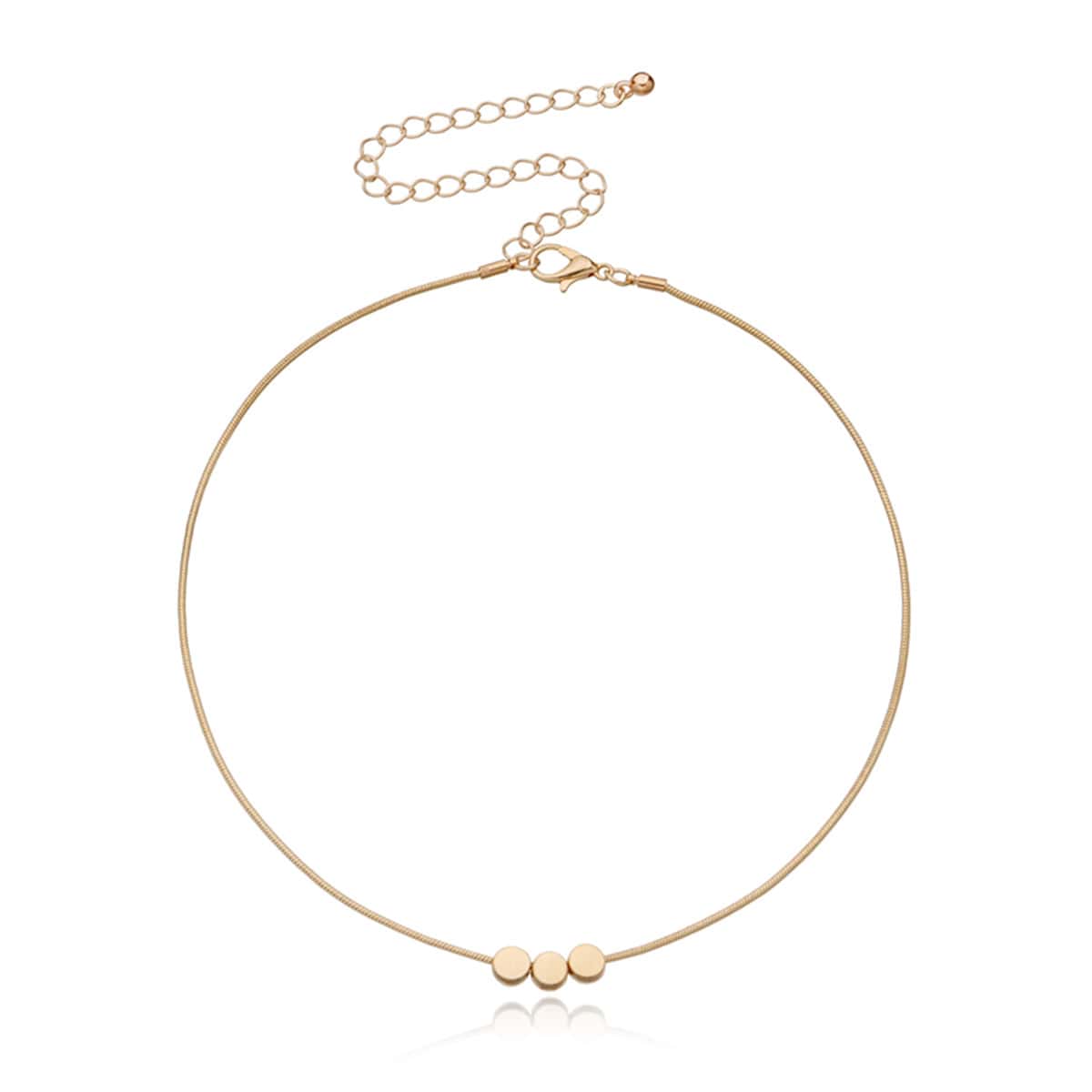 

Disc Skinny Choker, Gold