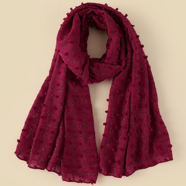 

Fuzzy Dot Scarf, Burgundy