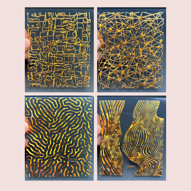 

4sheets Abstract Line Nail Art Sticker, Multicolor