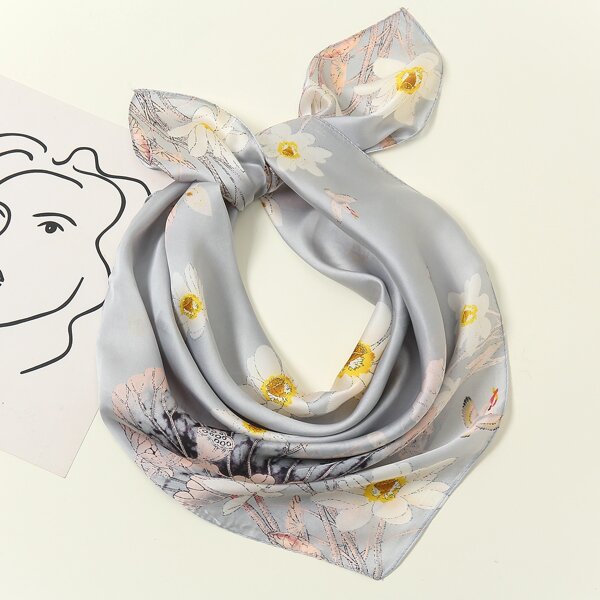 

Flower Print Scarf, Multicolor