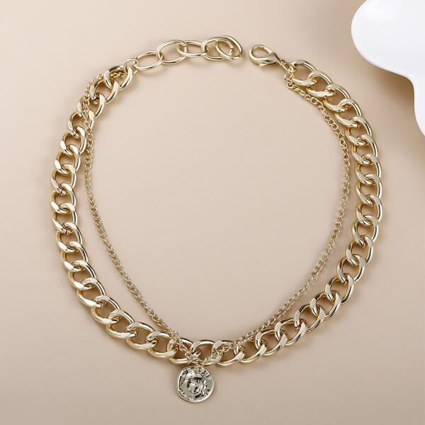 

Layered Chain Necklace, Gold