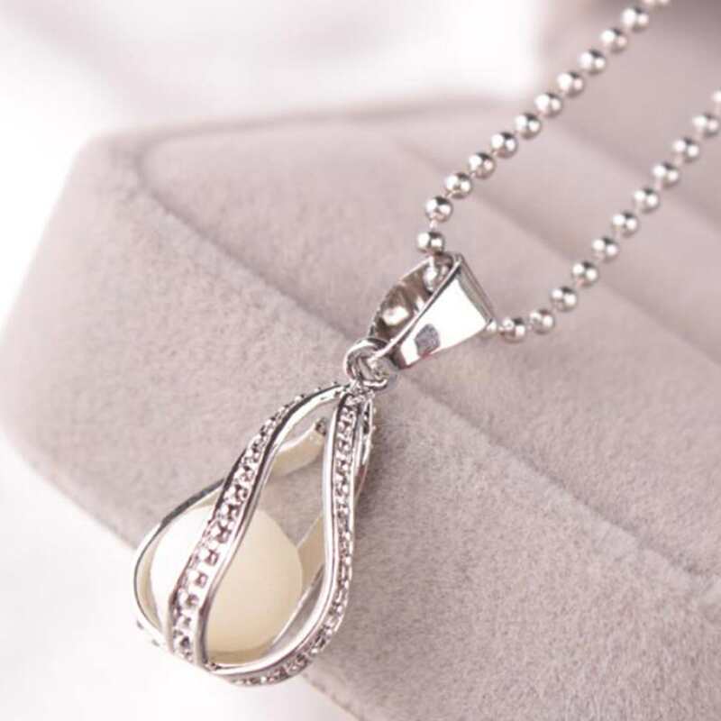 

Luminous Water Drop Necklace, Silver