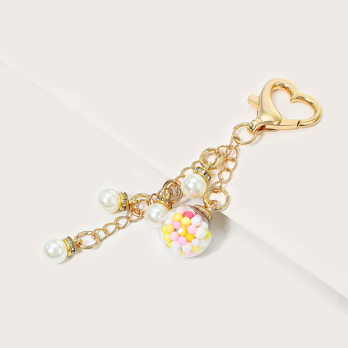 

Faux Pearl Bag Charm, White