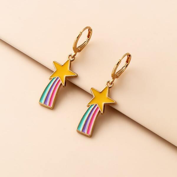 

Star Drop Earrings, Multicolor