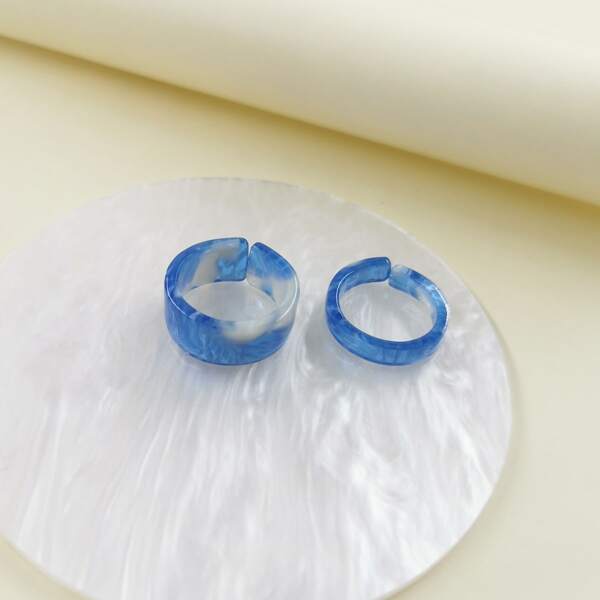 

2pcs Resin Ring, Blue