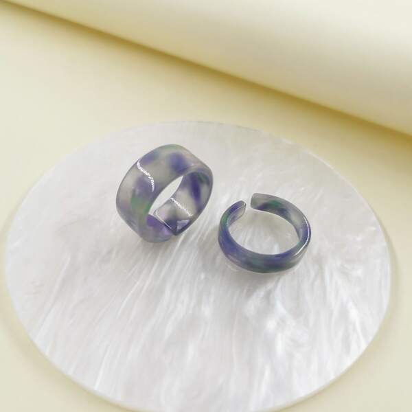 

2pcs Resin Ring, Multicolor