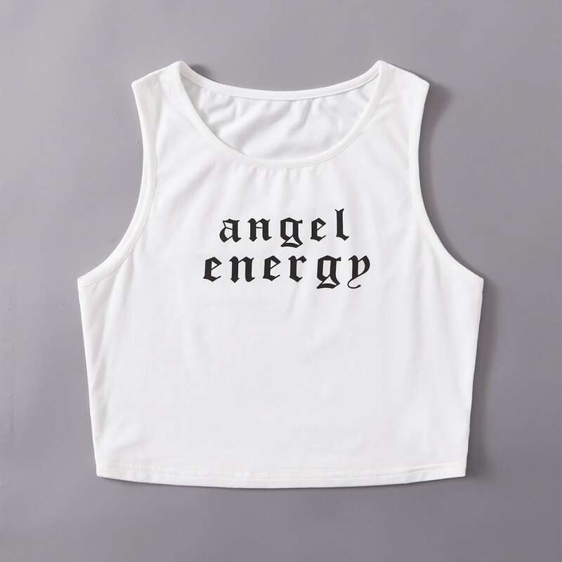 Letter Tank Top, White