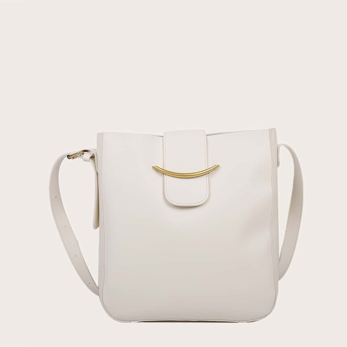 

Minimalist Square Crossbody Bag, White