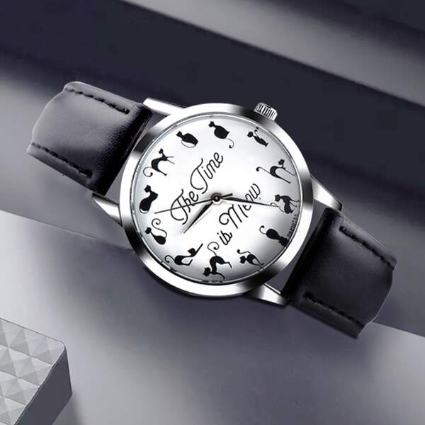 

Kids Cat Pattern Dial Pointer Quartz Watch