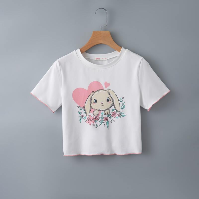 

Rabbit Graphic Ringer Tee, White