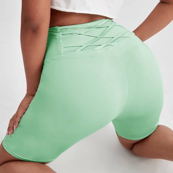 

Plus Super Elastic Biker Shorts, Mint green