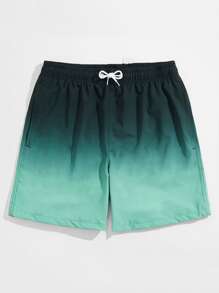 Manfinity Swimmode Men Ombre Drawstring Swim Trunks - Multicolor - View 1