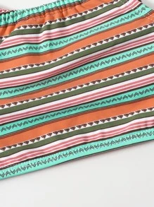 Toddler Girls Striped Print Bikini Top - Multicolor - View 4