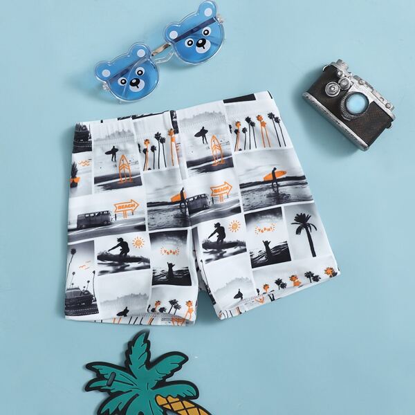 

Toddler Boys Figure Graphic Swim Trunks, Multicolor