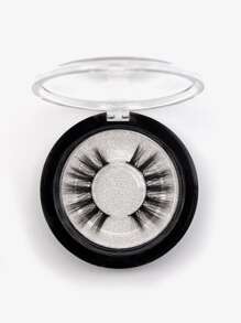 Homaylash 充分假睫毛1對人造貂皮睫毛自然纖長假睫毛禮品適合女士和女孩 - 黑色 - 查看 1