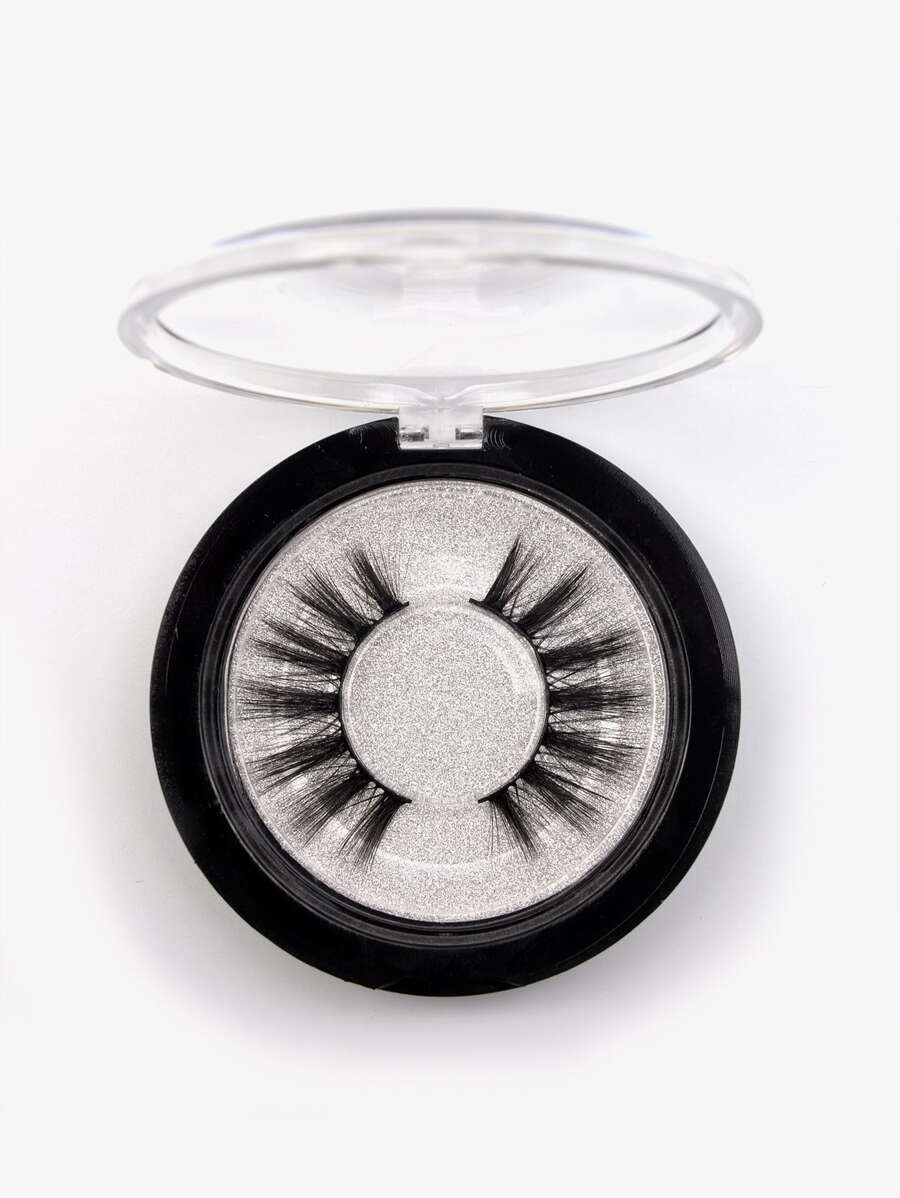 Homaylash 充分假睫毛1對人造貂皮睫毛自然纖長假睫毛禮品適合女士和女孩 - 黑色 - 查看 1