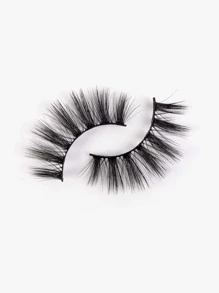 Homaylash 充分假睫毛1對人造貂皮睫毛自然纖長假睫毛禮品適合女士和女孩 - 黑色 - 查看 4