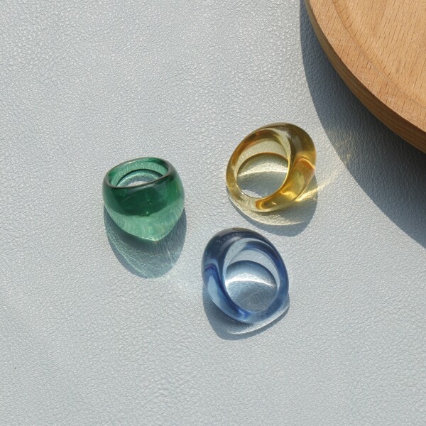 

3pcs Resin Ring, Multicolor