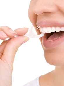 100 piezas palillo de hilo dental cómodo - Blanco - Ver 2