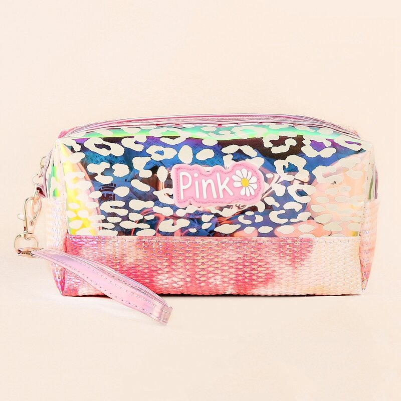 

Leopard Square Makeup Bag, Multicolor
