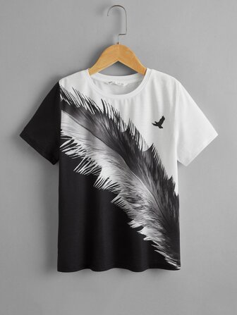 تي شيرت لولد في سن المراهقة بطبعة