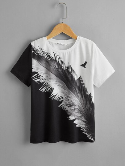 تي شيرت لولد في سن المراهقة بطبعة