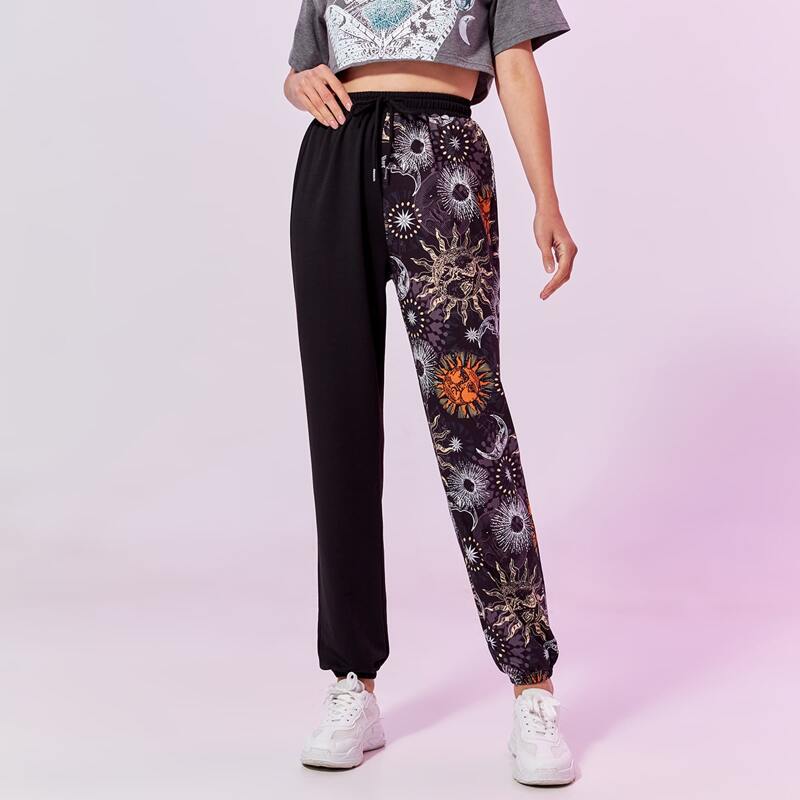 

Sun & Moon Graphic Sweatpants, Multicolor