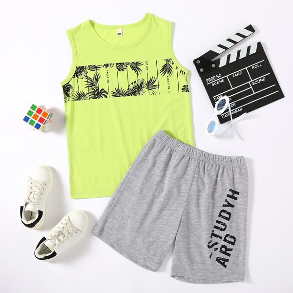 

Boys Tropical Print Tank Top & Track Shorts, Multicolor