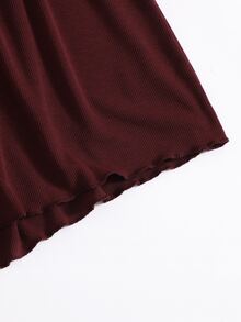 SHEIN EZwear 結飾素色短褲 - 紫紅色 - 查看 5