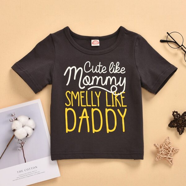 

Baby Unisex Slogan Graphic Tee, Dark grey