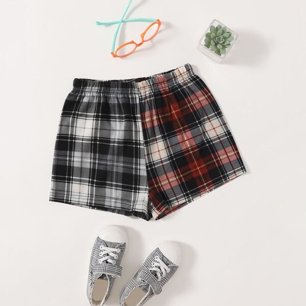 

Girls Plaid Elastic Waist Shorts, Multicolor