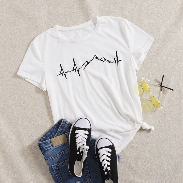 

Mountain Print Short Sleeve Tee, White
