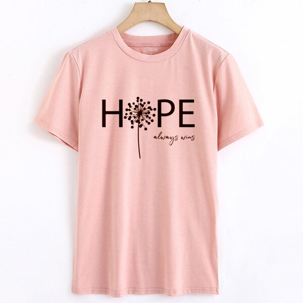 

Slogan Graphic Short Sleeve Tee, Pink