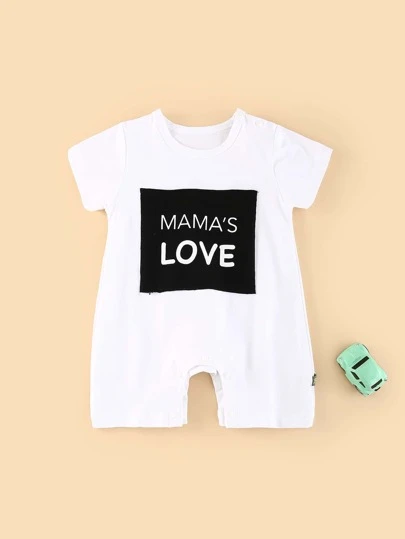 Peninsula Baby 女婴字母圖案連身短褲