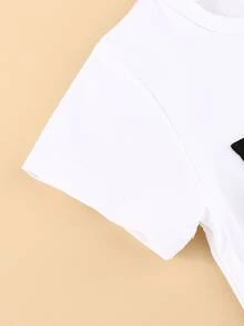 Peninsula Baby 女婴字母圖案連身短褲 - 白色 - 查看 3