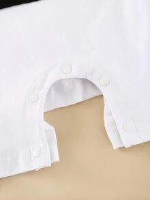 Peninsula Baby 女婴字母圖案連身短褲 - 白色 - 查看 5